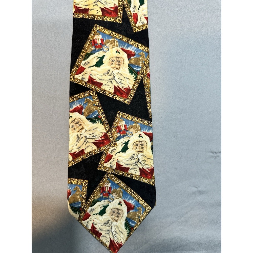 VTG 1995 ELDER BEERMAN SANTA RED SANTA Christmas Silk Men's Neck Tie
